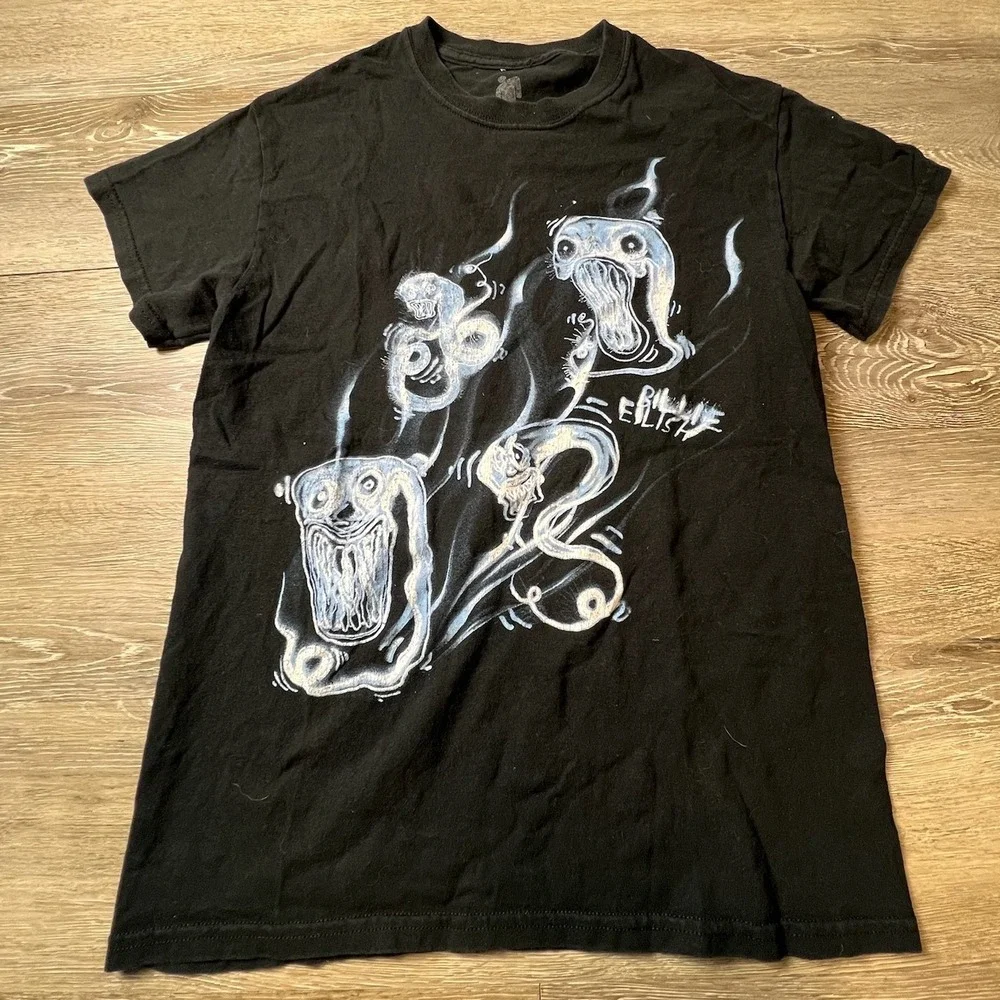 Billie Eilish T-Shirt Unisex XS Black Monster Graphic Print 2019 Merch Tee